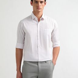 Arrow Manhattan Slim Fit Vertical Striped Pure Cotton Formal Shirt-picture-19