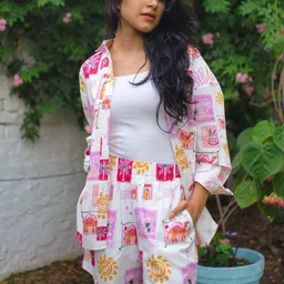 Safeera Printed Pure Cotton Shirt With Shorts Co-Ords-picture-17