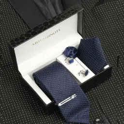 MUTAQINOTI Silk Tie & Cufflink-image-83