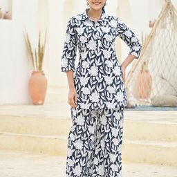 SHIFORY Women Printed Pure Cotton Kurta with Palazzos-image-81
