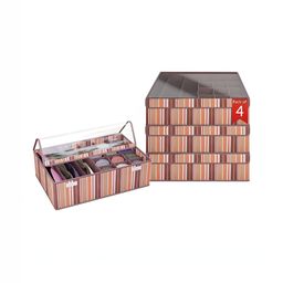 Aura Brown Set of 4 Reusable Drawer Organiser Organisers-40