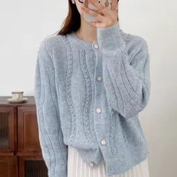 StyleCast Women Self Design Front-Open Sweaters-image-4