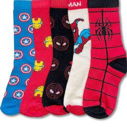 BONKIDS Boys Pack Of 5 Printed Calf-Length Socks-image-80
