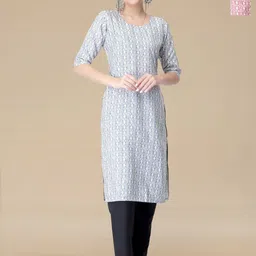 HERE&NOW Women Pack Of 2 Ethnic Motifs Printed Crepe Kurta-image-45