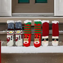 Butterthief Pack Of 3 Unisex Patterned Calf-Length Sherpa Socks-picture-13