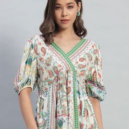 VELDRESS Floral Print Crepe Top-image-41