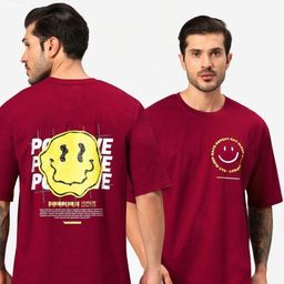 URBANICE Men Graphic Printed Round Neck Cotton Oversized T-shirt-image-46