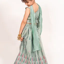 Sangria Girls Embroidered Ready to Wear Lehenga & Blouse With Dupatta-picture-41