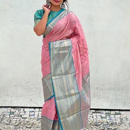 all about you Floral Woven Design Zari Pure Silk Kanjeevaram Saree-image-79