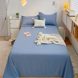 JC HOME Blue 140 TC King Bedsheet - 2.45 m x 2.5 m-picture-41