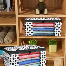 Kuber Industries White & Orange 6 Pieces Printed Drawer Organisers-58