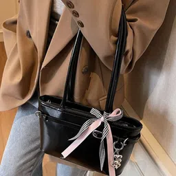 StyleCast x Revolte PU Structured Shoulder Bag with Applique-10