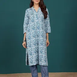 Varanga Women Paisley Printed Cotton Kurta-picture-44
