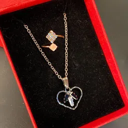 KALAFICIAL Heart Pendant Necklace with Matching Ring-picture-21