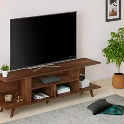 bluewud Anatdol Brown Wooden TV Entertainment Unit With Shelves-image-80