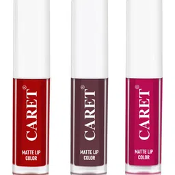 CARET ORGANIC Set Of 3 Super-Pigmented Matte Lipsticks - 2 ml Each - Shade 3- 7 - 2-21