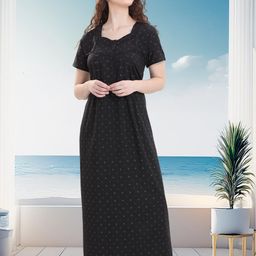 QUIRA Women Printed Maxi Nightdress-image-47