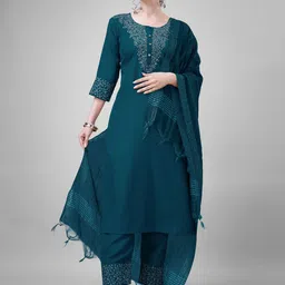 Aika Women Embroidered Regular Sequinned Kurta Sets with Dupatta-22