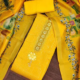KALINI Embroidered Pure Silk Unstitched Dress Material-image-65
