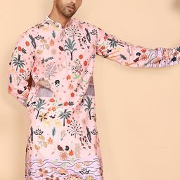 Jompers Floral Printed Mandarin Collar Kurta-image-66