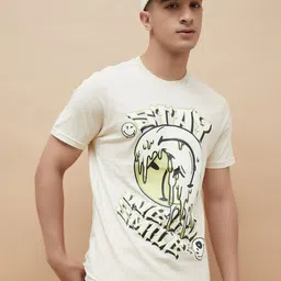 SmileyWorld Men Graphic Printed Round Neck Cotton T-shirt-image-70