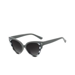 Secret Lives Unisex UV Protected Lens Cateye Sunglasses Gray zebra frame double gray film-image-60
