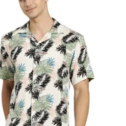 Hancock Men Comfort Cuban Collar Floral PrintedRelaxed Fit Casual Shirts-image-30