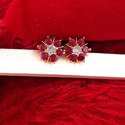 Anujeet Fashion Hub Gold-Plated Artificial Stones and Beads Studs Earrings-image-45