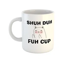 ARTBUG White Printed Ceramic Glossy Core Set of Cups and Mugs-15