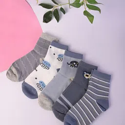 BAESD Unisex Kids 5-Pcs Patterned Knee-Length Socks-3