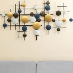 vedas Mystic Indiana Black & White Textured Metal Zuri Circle Abstract Wall Decor-image-90