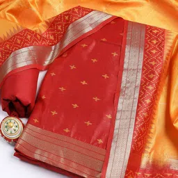 Meena Bazaar Woven Design Art Silk Unstitched Dress Material-34