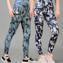 Printed Women Grey, Black Tights-image-15