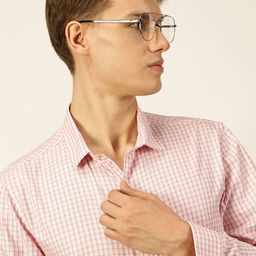 INVICTUS Men Original Spread Collar Micro Checked Cotton Slim Fit Formal Shirt-image-85