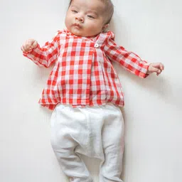 Tiber Taber Infants Checked Pure Cotton Night Suits-picture-7