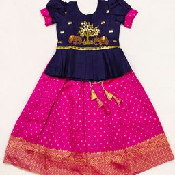 UFB Girls Embroidered Sequinned Ready to Wear Lehenga &-image-32