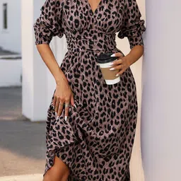 StyleCast Animal Print Fit & Flare Midi Dress-image-11
