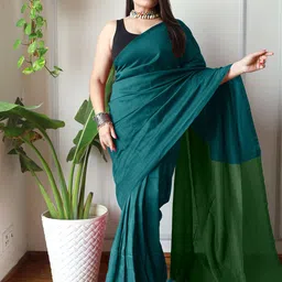 Anouk Solid Pure Cotton Saree-59