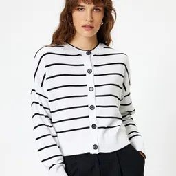 Koton Women Striped Cardigan-image-87