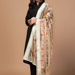 Kaizen TEXO FAB Embroidered Organza Dupatta with Sequinned image 3