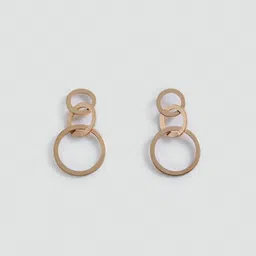 MANGO Oval-Shaped Drop Earrings-1