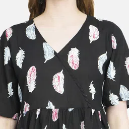 MANKSH Print Flared Sleeve Empire Top image 3