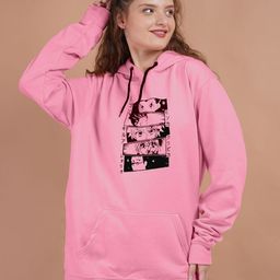 Lugo Women Graphic Printed Hooded Cotton Sweatshirt-image-7