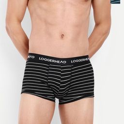 LOGGERHEAD Pack Of 2 Striped Mid Rise Trunks - LHYT011-BLACK-ROYAL-BLACK-ROYAL-76