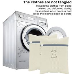 Kuber Industries Beige 6 Pieces Reusable Rectangular Durable Laundry Bags With Zipper image 4