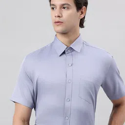 ACCOX Men Regular Comfort Fit Solid Spread Collar Cotton Formal Shirt-picture-4