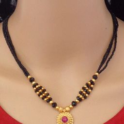 Ramdev Art Fashion Jwellery Brass Gold Plated Mangalsutra-image-50