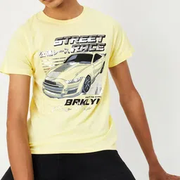 max Boys Printed Raw Edge T-shirt-image-76