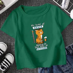 FIONAA TRENDZ Kids-Unisex Green Cotton Tshirts-picture-14