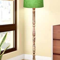 Homesake Green & Brown Textured Wood FloorLamp-23